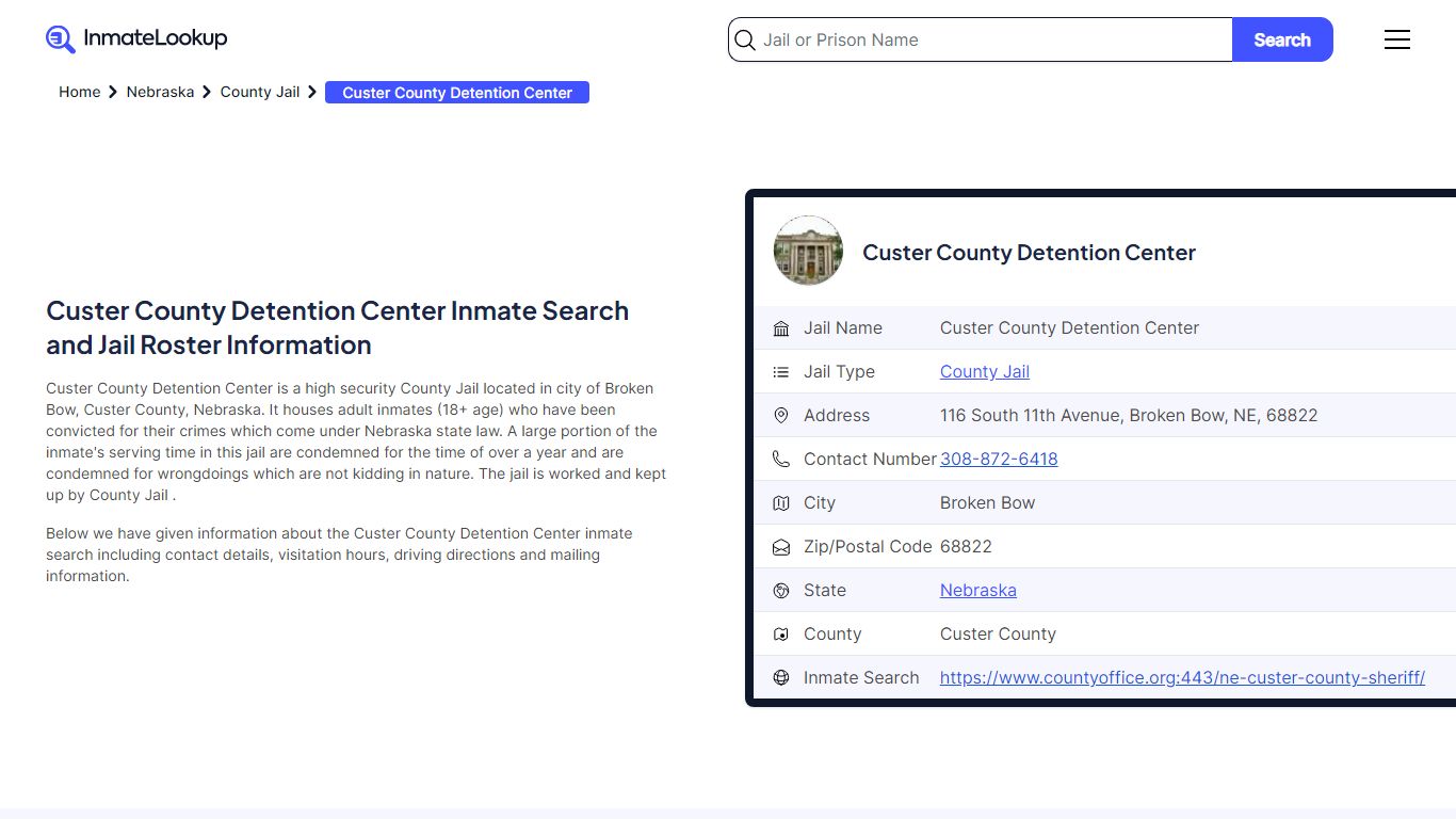 Custer County Detention Center Inmate Search, Jail Roster, Bookings ...